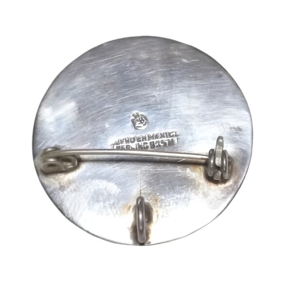 Vintage Sterling Silver Mexico Aztec Mayan Celestial Sun Calendar Pendant Brooch - Picture 2 of 4